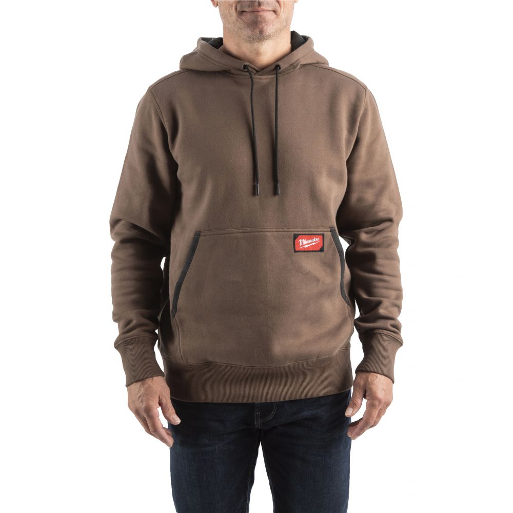 leichter Arbeits-Kapuzen-Pullover braun 